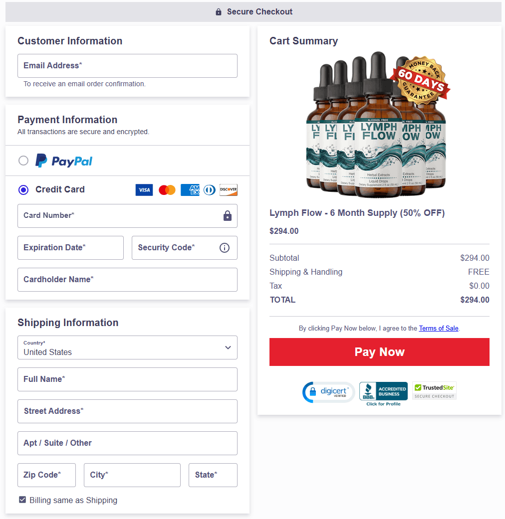 secure checkout page